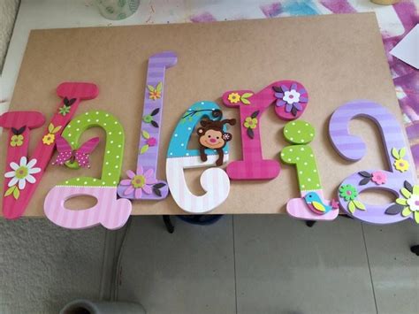Wood Letter Decor Wood Letters Decorated Painted Letters Baby