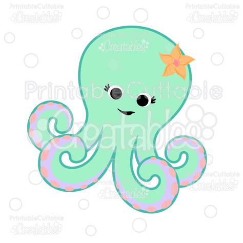 Cute Octopus Svg Cut File And Clipart