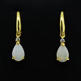 Gold Plated Tear Drop Solid Opal Earrings