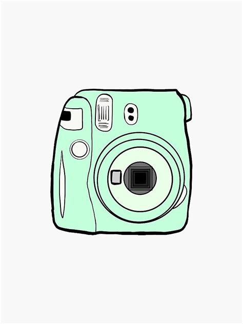 Mint Green Polaroid Camera Sticker For Sale By Lcfcreations Redbubble