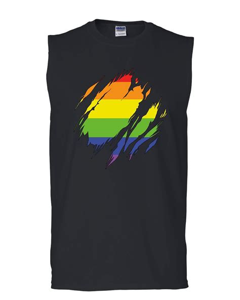 Ripped Gay Pride Rainbow Flag Muscle Shirt Lgbtq Love Wins Stellanovelty