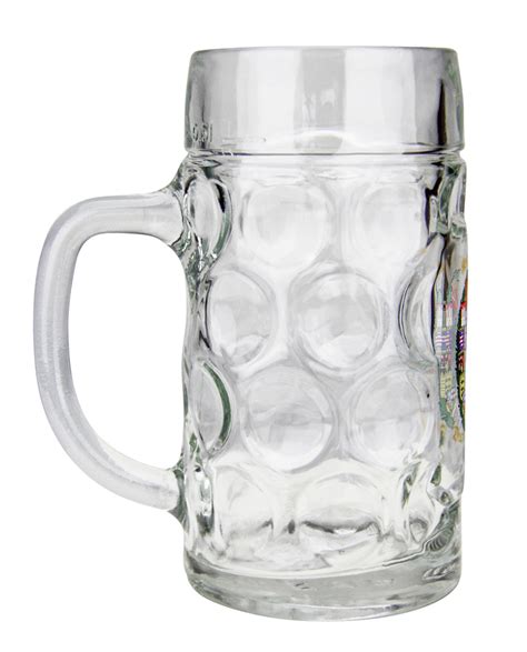 Custom Engraved German Eagle And Crests Dimpled Oktoberfest Glass Beer Mug 5l