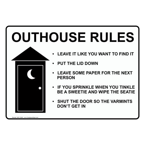 Restrooms Restroom Etiquette Sign Outhouse Rules Outhouse Vinyl