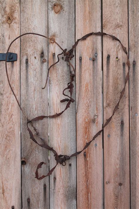 Even though the farms have disappeared in many areas, collectors often. large rusted barbed wire heart made from 2 types of old ...