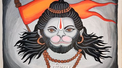 How To Draw And Paint Lord Hanuman Hanuman Face Drawing In An