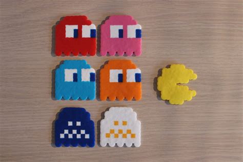 Pac Man And Ghosts Pixel Art Bead Sprites From The Pac Man Video