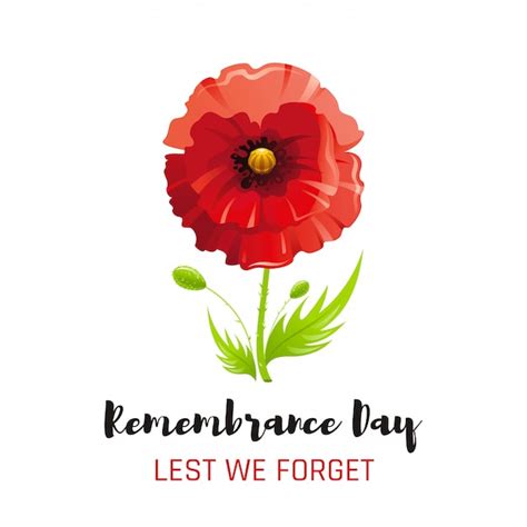 Premium Vector Red Poppy Flower Symbol Remembrance Day Poster