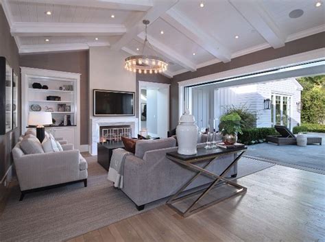 Large pendant lighting makes a room stylish. Family room. Family room. Vaulted ceiling Family room with ...