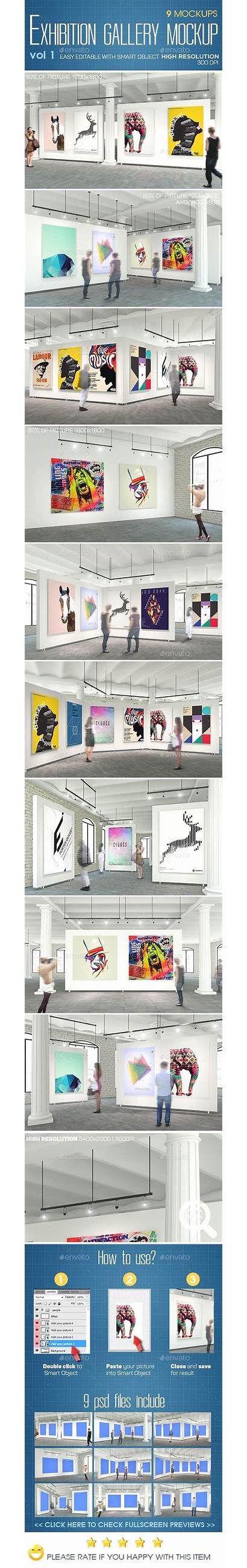 Graphicriver Mockup Classical Exhibition Interior