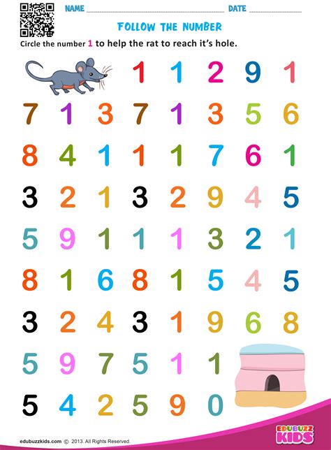 Identifying Numbers Kindergarten Worksheets