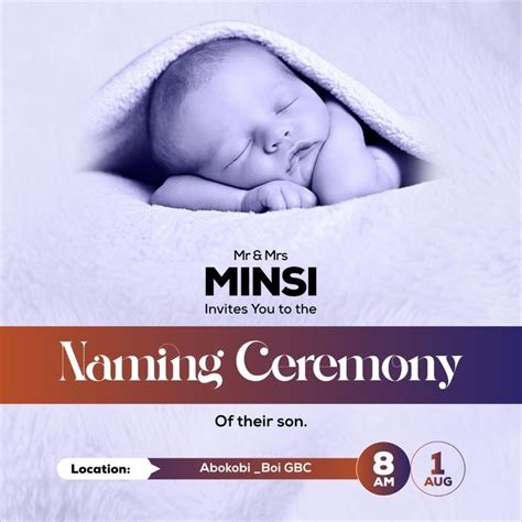 Naming Ceremony Flyer Design Baby Dedication Baby Blessing