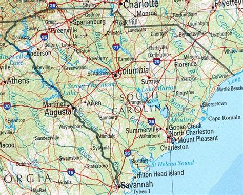 South Carolina Map Printable Maps North Carolina Map South Carolina