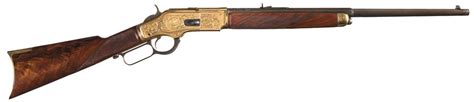 Custom Engraved And Gold Plated Winchester Model 1873 Rifle Rock