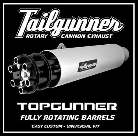 Do you want to have this gatling gun exhaust? Tailgunner Exhaust universal slip on muffler street harley ...