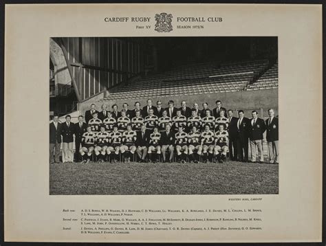 Photograph Cardiff Rfc 197576 Cardiff Rugby Museum