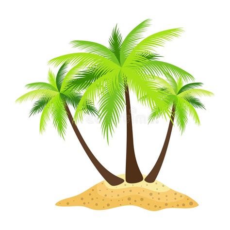 Island With Palm Tree And Surfboard Stock Vector Illustration Of