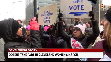 Dozens Brave The Cold For The 4th Annual Womens March In Cleveland