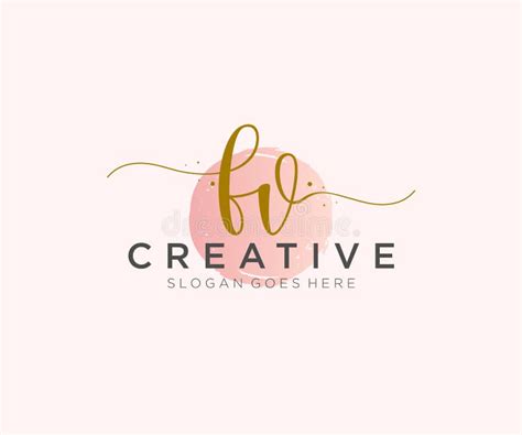 Initial Fv Feminine Logo Beauty Monogram And Elegant Logo Design Handwriting Logo Of Initial