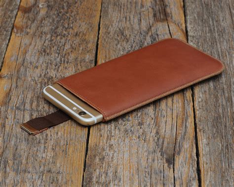 Soft Italian Leather Case For Iphone Sleeve With Magnetic Pull Band