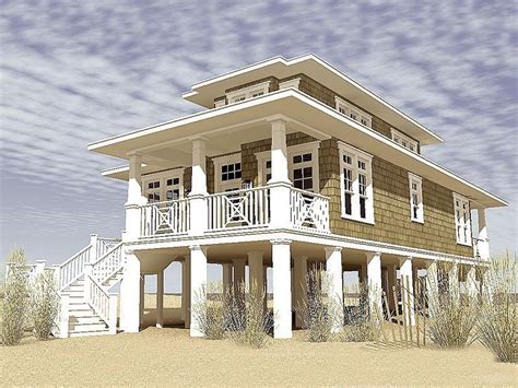 Small Beach House On Stilts Beach House Plan 052h 0092 Coastal