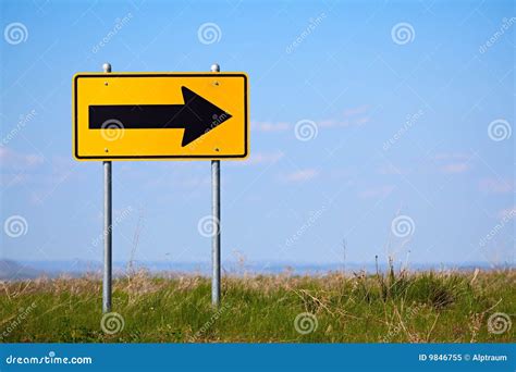 Road Sign Right Turn One Way Royalty Free Stock Photo Image 9846755