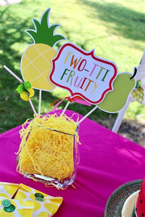 Twotti Fruity Tutti Fruity Pineapple Fruit Party Table Party Decor