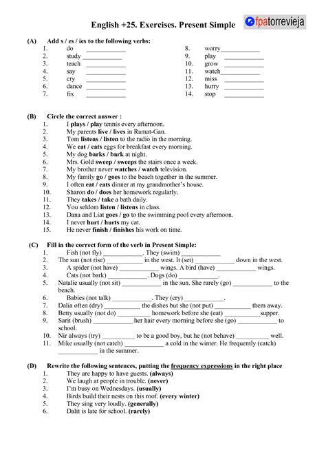 Present simple tense dialogue exercises: 14 Best Images of Simple Present Question Worksheet ...