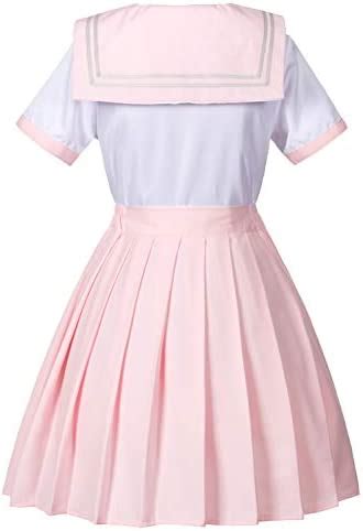 Amazon Com Classic Japanese Anime School Girls Pink Sailor Dress Shirts Uniform Cosplay