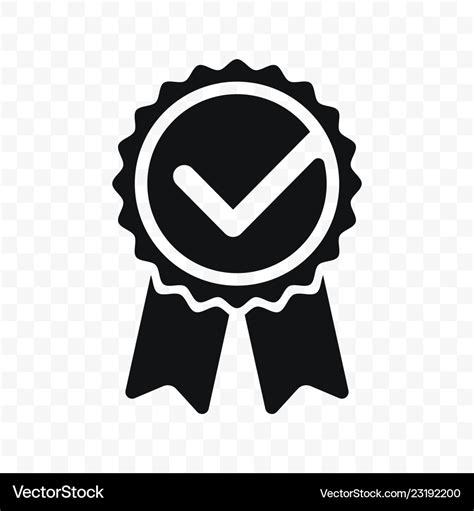 Quality Check Ribbon Icon Product Certified Vector Image