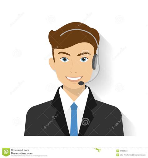 Male Call Centre Operator Stock Vector Illustration Of Online 47464512