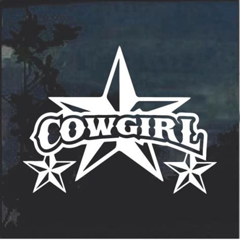 Cowgirl Star Decal Sticker For Cars And Trucks Custom Made In The USA