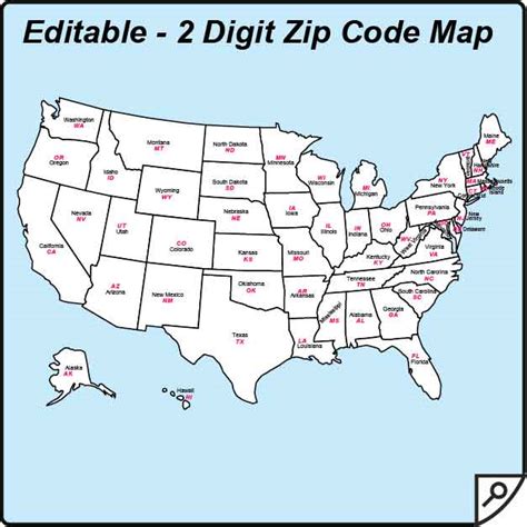 Usa Zip Code And State Maps Editable Maps Of America