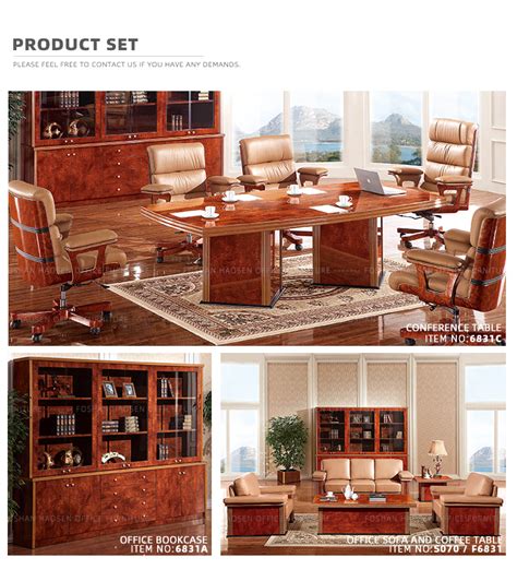 6831 High Quality Luxury Classic L Shape Executive Office Furniture