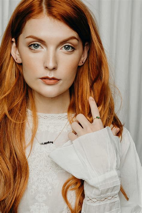 Elyse Dufour Women Actress Blue Eyes Redhead Portrait Long Hair
