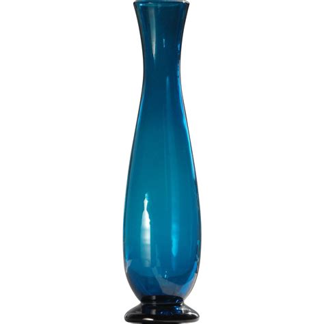 1957 American Mid Century Blenko Teal Blue Tall Glass Vase Vase Tall Glass Vase Glass Vase