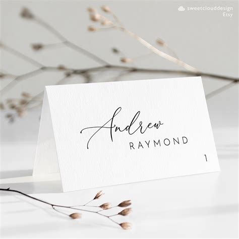 Table Name Card Template