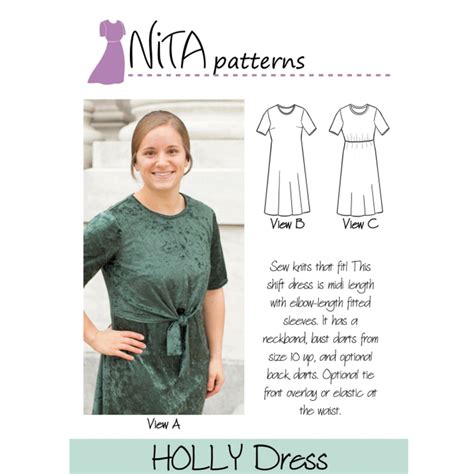 Nita Patterns Womens Holly Shift Dress Pattern Goods Store Online