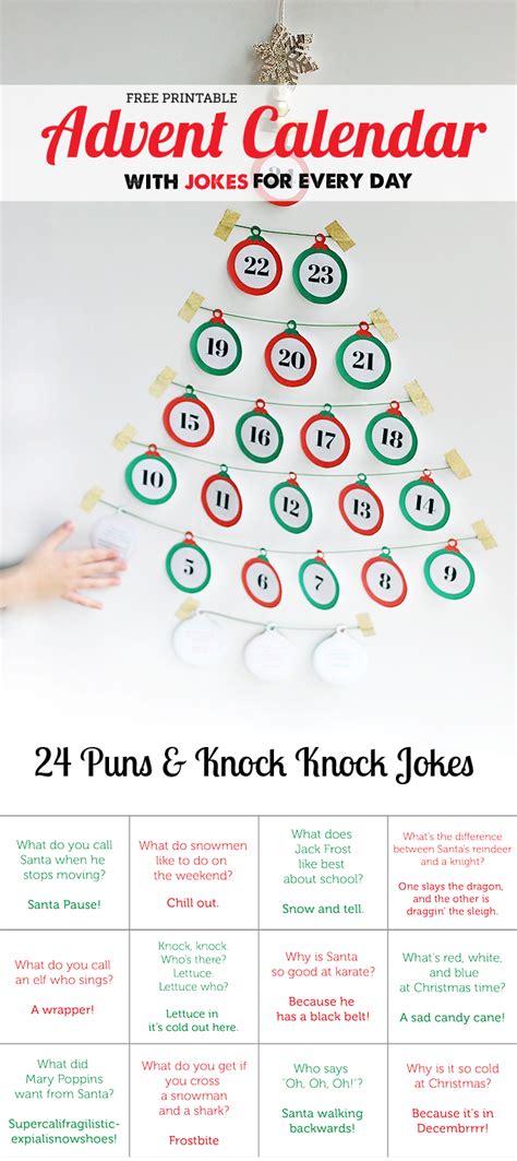 Free Printable Kids Advent Calendar With Christmas Jokes