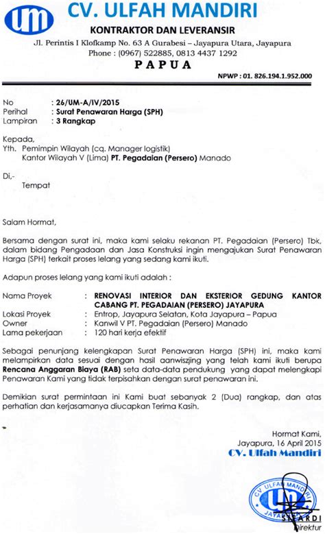 Bersama dengan surat ini perkenankan kami untuk memberikan penawaran jasa akuntansi kepada perusahaan pt htc corp. √ 17 Contoh Surat Penawaran Kerjasama, Barang, Jasa ...