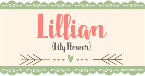 Lillian Meaning Of Name Lillian At