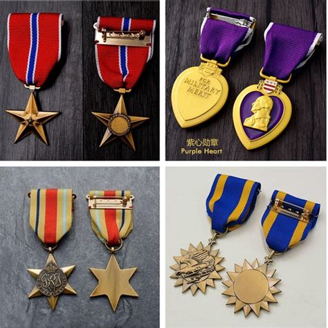Copy World War Ii American Purple Hearts Bronze Stars Medal Movie Props