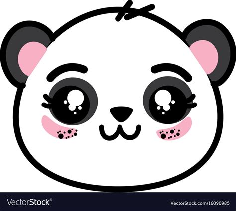 Cute Panda Bear Face Royalty Free Vector Image