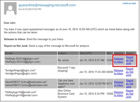 Email Review Your Quarantined Messages From An Eop Spam Notification