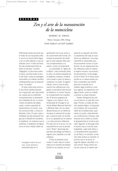 (PDF) Zen y el arte de la manutención de la motocicleta: Robert M