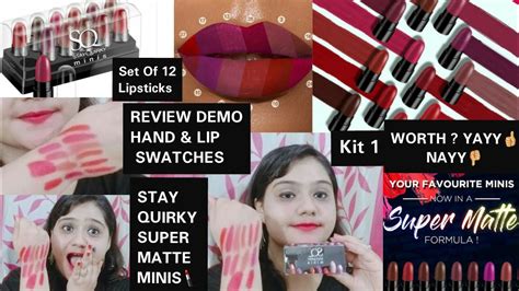 Stay Quirky Super Matte Mini Lipstick Kit 1 Review Demo