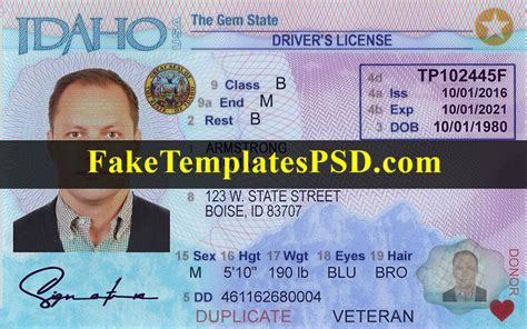 Idaho Driver License Template Psd 2024