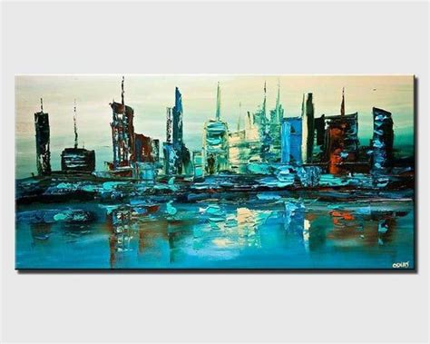 Cityscape Painting Original Abstract Acrylic Painting On Canvas By