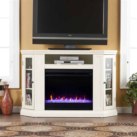 Cambridge 42 In Recessed Wall Mounted Electric Fireplace With Crystal