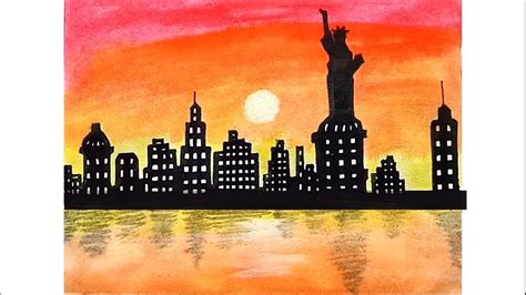 Sunset Skyline Drawing Makoto Shinkai The Garden Of Words City Town
