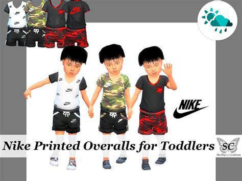The Sims Resource Nike Printed Overalls For Toddlers Need 4 Seasons